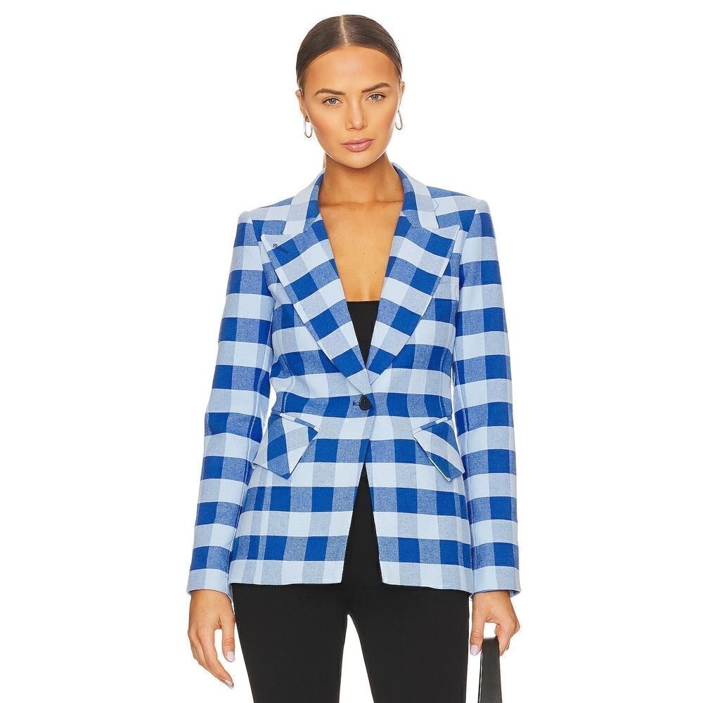 Smythe Lounge Blazer in Tonal Blue Check US2